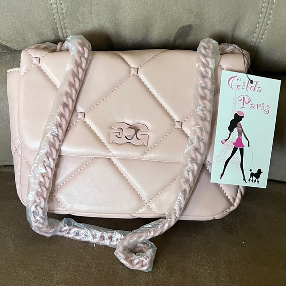 Handbags - Gilda Paris Small Quilted Handbag – Blush Pink